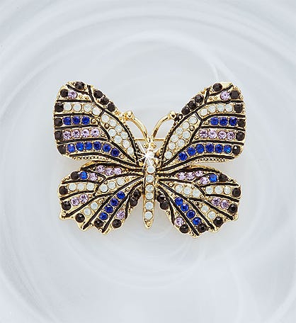 Jeweled Butterfly and Dragonfly Pin